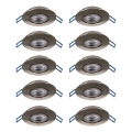 Eglo - Sæt med 10 LED-indbygningsspots, LED/4,9W/230V, 2700/4000/6500K, Ø 9 cm, mat krom
