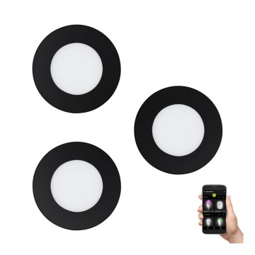 Eglo - Sæt med 3 dæmpbare LED-badeværelsesarmaturer FUEVA-Z LED/2,8 W/230 V IP44 Ø 8,5 cm