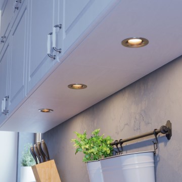 Eglo - Sæt med 3 dæmpbare LED-indbygningsspots, 4,8 W/230 V, Ø 8,8 cm, mat krom