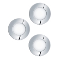Eglo - Sæt med 3 LED indbygningsspot til badeværelset FUEVA LED/2,8W/230V IP44 blank krom Ø 8,5 cm
