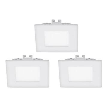 Eglo - Sæt med 3 LED-indbygningsspots FUEVA 1 LED/2,7W/230V 8,5 x 8,5 cm