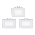 Eglo - Sæt med 3 LED-indbygningsspots FUEVA 1 LED/2,7W/230V 8,5x8,5 cm