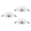 Eglo - Sæt med 3 LED-indbygningsspots LED/4,9W/230V 2700/4000/6500K Ø 9 cm hvid