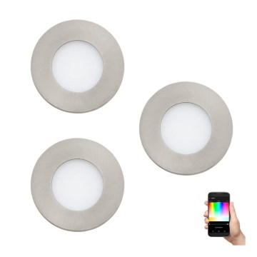 Eglo - Sæt med 3 RGB LED dæmpbare indbygningsspots FUEVA-C LED/3W/230V Ø 8,5 cm