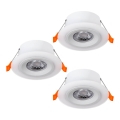 Eglo - Sæt med 3 x LED indbygningsspots LED/4,8W/230V hvid