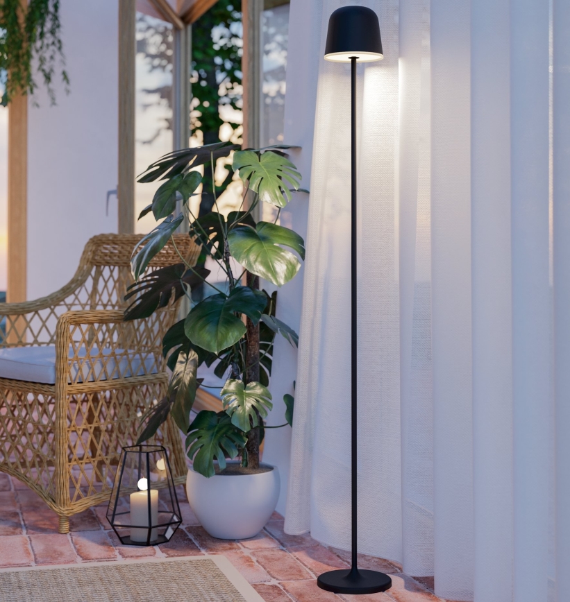 Eglo - Udendørs LED gulvlampe dæmpbar og genopladelig LED/4,3W/5V 2400/3000/4000K IP54 sort