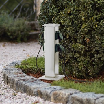 EGLO - Udvendig stikkontaktsøjle grøn SCHUKO IP44