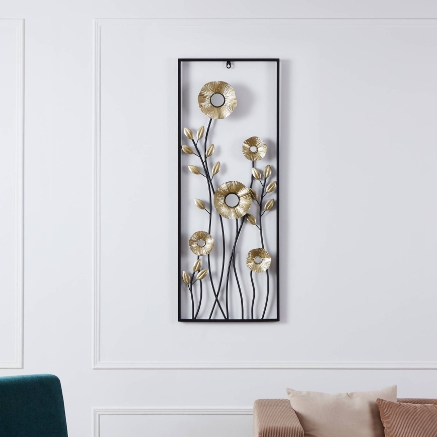 Eglo - Vægdekoration 100x38,5 cm sort/guldfarvet