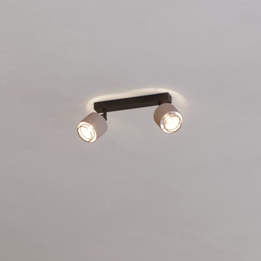 Eglo - Væglampe 2xE14/40W/230V sort/beige