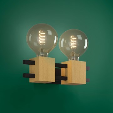 Eglo - Væglampe 2xE27/40W/230V sort/brun
