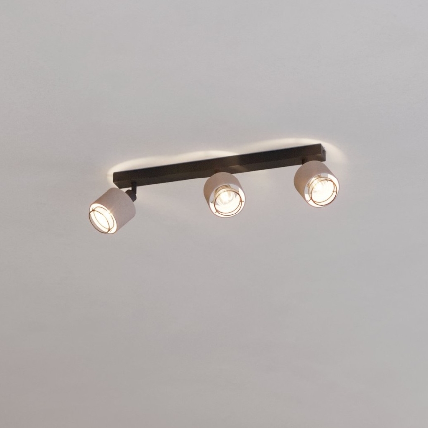 Eglo - Væglampe 3xE14/40W/230V sort/beige