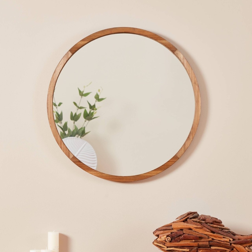 Eglo - Vægspejl diameter 70 cm brun