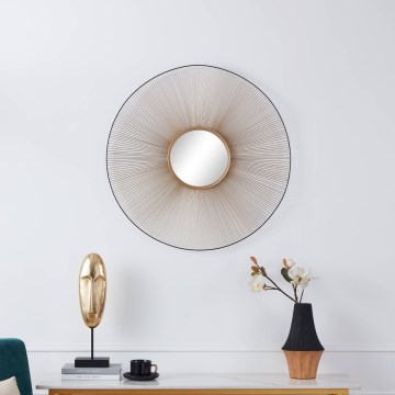 Eglo - Vægspejl diameter 76 cm guldfarvet/sort
