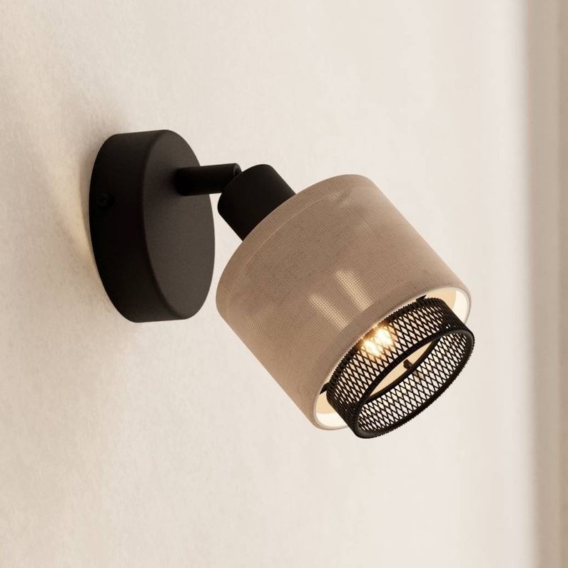 Eglo - Vægspot 1xE14/40W/230V sort/beige
