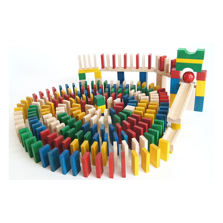 EkoToys - Dominobrikker træ farverig 430 stk.