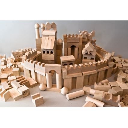 EkoToys - Træklodser 220 stk. naturfarvet