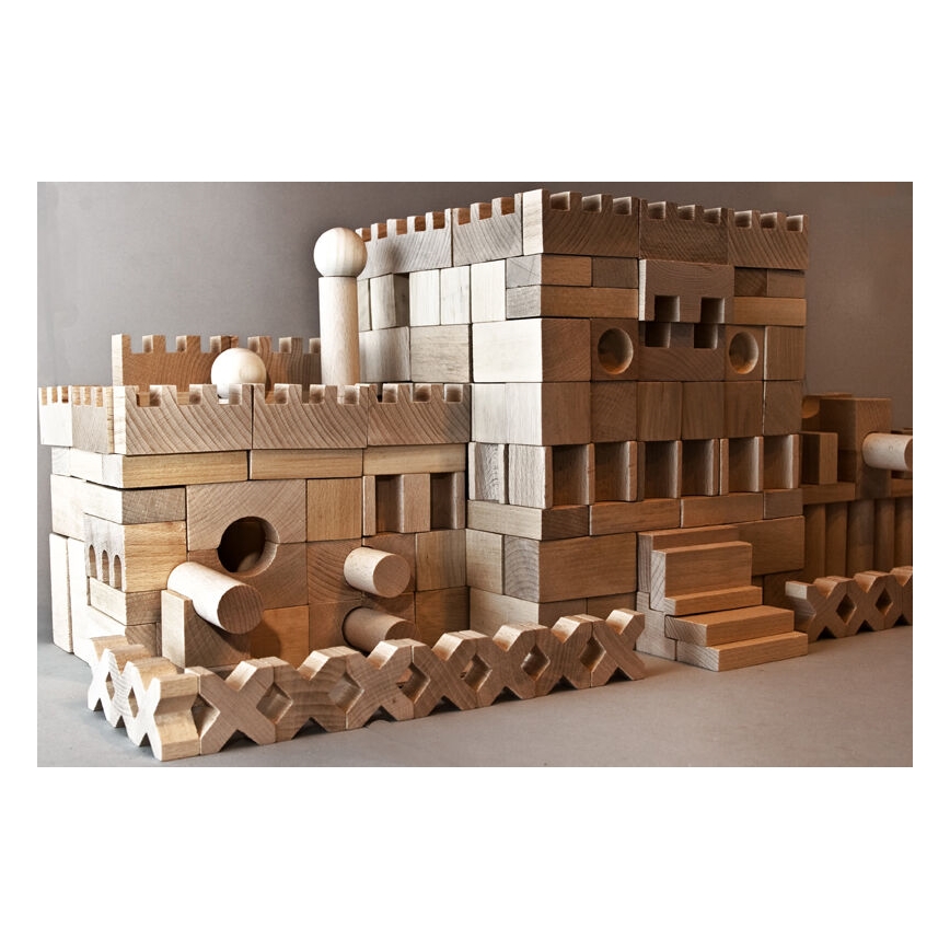 EkoToys - Træklodser 220 stk. naturfarvet