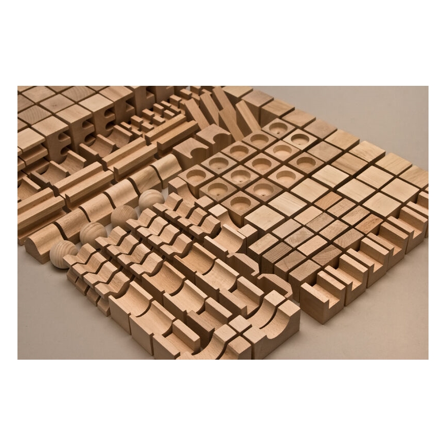 EkoToys - Træklodser 220 stk. naturfarvet