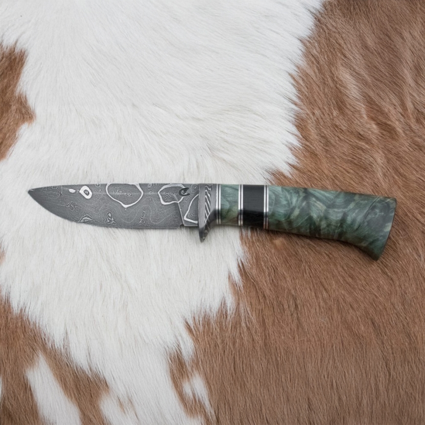Eksklusive Damaskus knive 11,6 cm ahorn/ibenholt