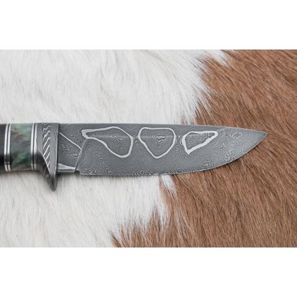Eksklusive Damaskus knive 11,6 cm ahorn/ibenholt