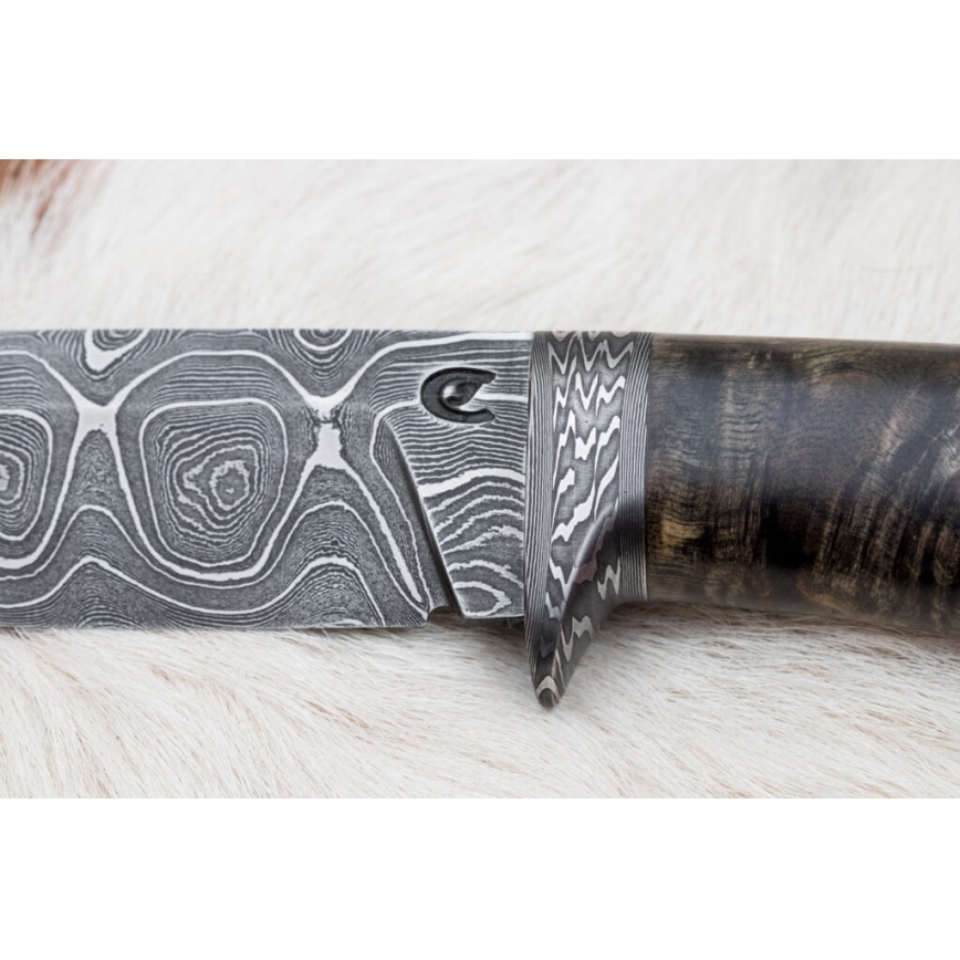 Eksklusive Damaskus knive 12,7 cm ahorn/agat