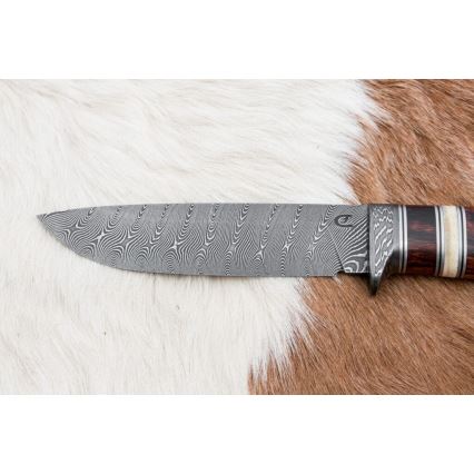 Eksklusive Damaskus knive 13 cm ironwood/kamelknogle