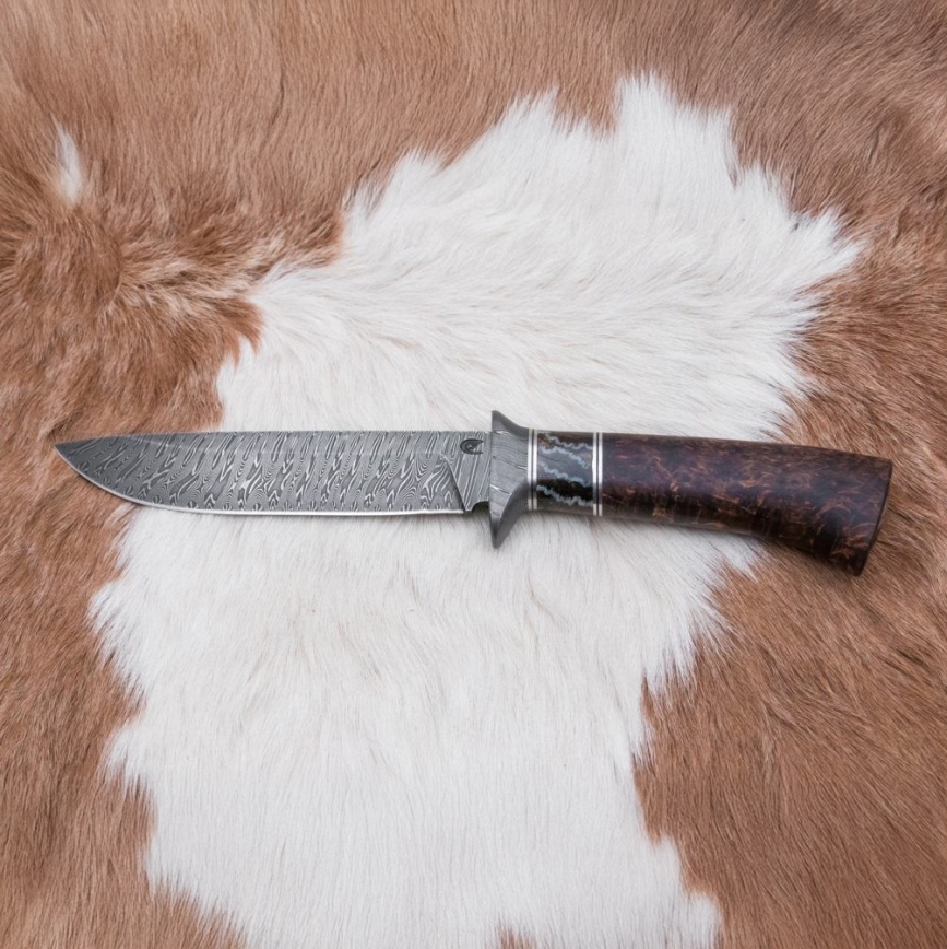 Eksklusive Damaskus knive 14,6 cm Birk/mammuttand