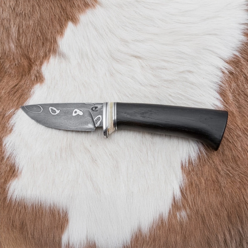 Eksklusive Damaskus knive 8,6 cm eg/kamelknogle