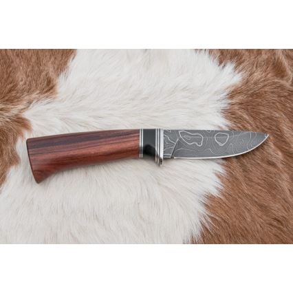 Eksklusive Damaskus knive 9,6 cm rosentræ santos/ibenholt