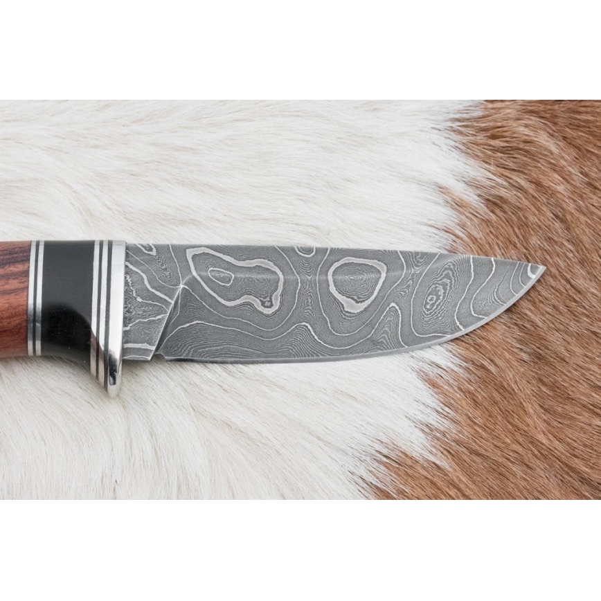 Eksklusive Damaskus knive 9,6 cm rosentræ santos/ibenholt