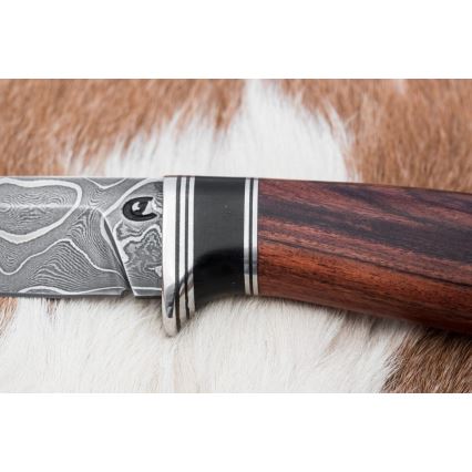 Eksklusive Damaskus knive 9,6 cm rosentræ santos/ibenholt