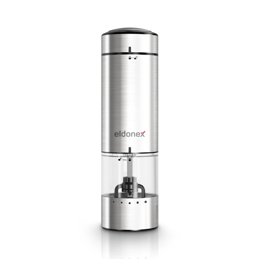 ELDONEX EPG-1100-SL - Elektrisk salt- og peberkværn 4xAAA mat krom