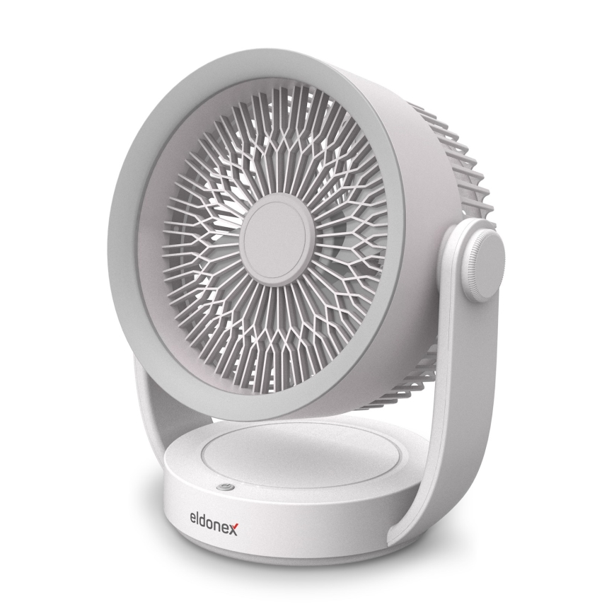 ELDONEX ESF-1010-WH - Bordventilator genopladelig 9W/5V 4000 mAh hvid