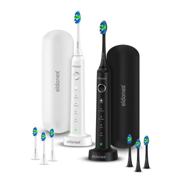 ELDONEX ETB-1010-BW - Sæt 2x Sonisk tandbørste SonicPro DuoPack IPX7 sort + hvid