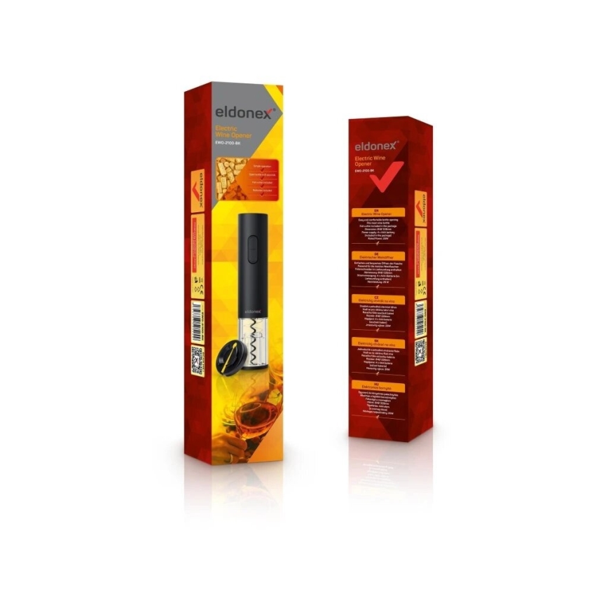 ELDONEX EWO-2100-BK - Elektrisk vinåbner 4xAA sort