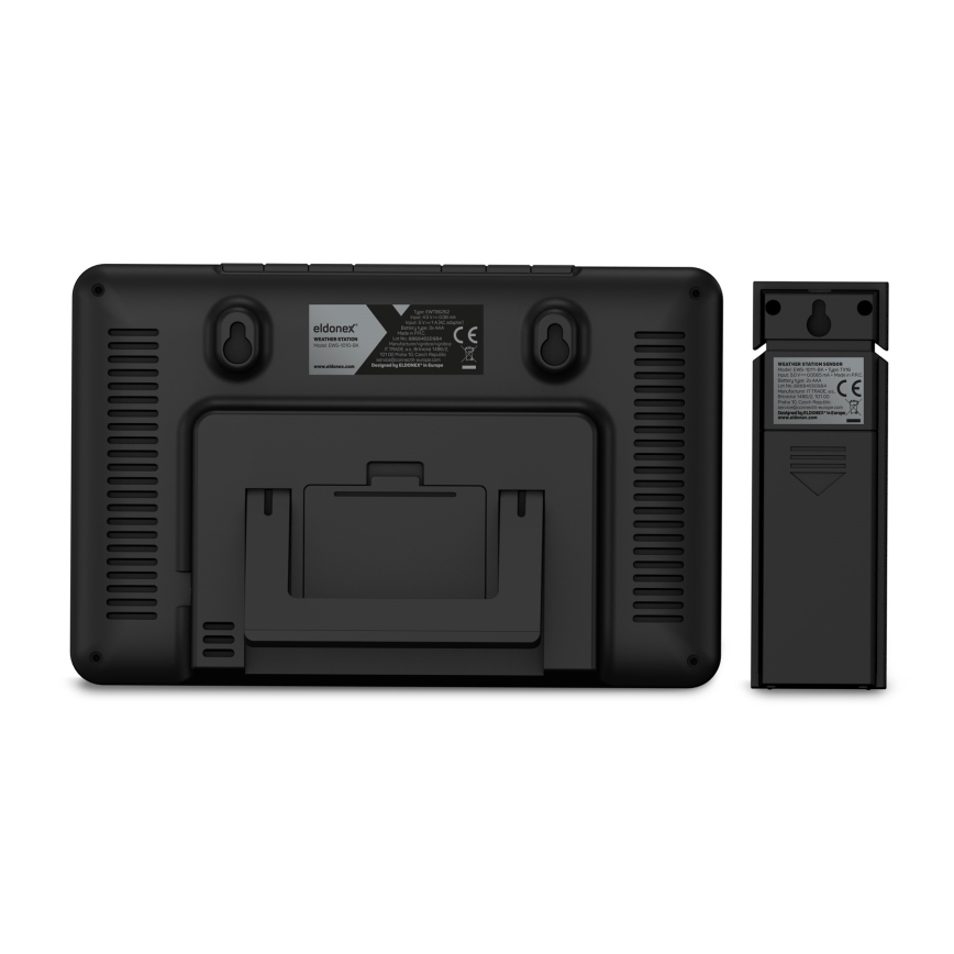 ELDONEX EWS-1010-BK - Vejrstation med LCD-display 2xAAA sort