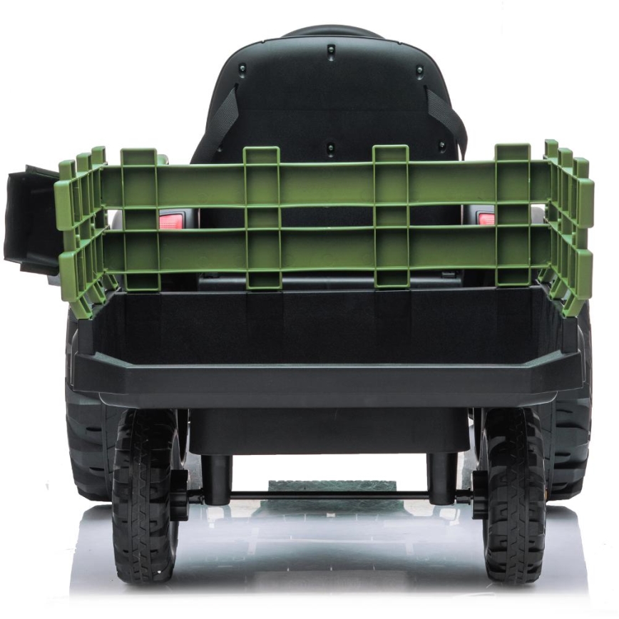 Eldrevet traktor med trailer 2x30W/7000 mAh sort/grøn + fjernbetjening