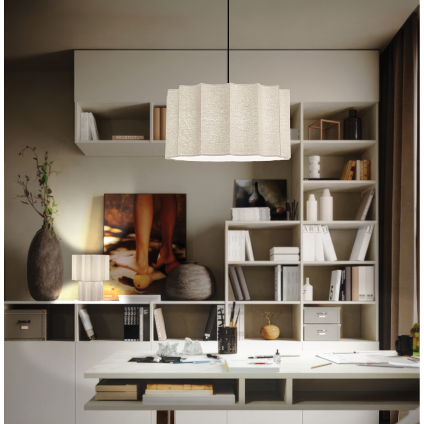 Elegant WAVY-pendel på wire 1xE27/14W/230V, beige