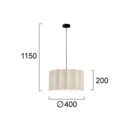 Elegant WAVY-pendel på wire 1xE27/14W/230V, beige