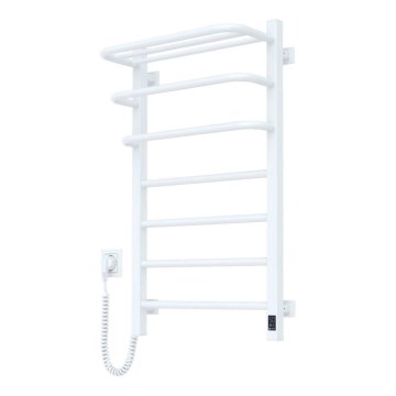 Elektrisk badeværelsesradiator m. termostat FORTIS 350W/230V 80,6 cm IP44 hvid venstre kantet