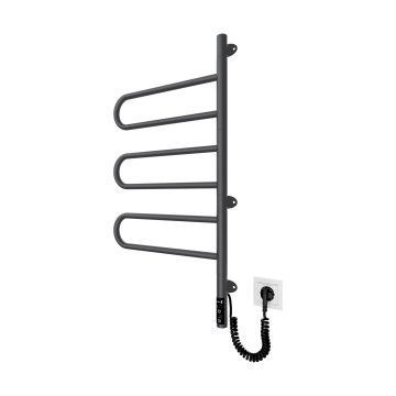 Elektrisk drejbar håndklædetørrer TRISTAR 80W/230V 80x44,5 cm IP44 rustfrit stål/sort