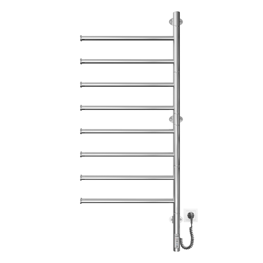 Elektrisk roterende håndklædetørrer VEER 95W/230V 102,5x44,5 cm rustfrit stål/blank krom