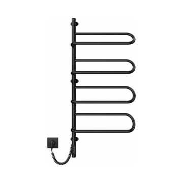 Elektrisk drejelig håndklædetørrer ELECTRA 120W/230V 100x44,5 cm, rustfrit stål/sort, venstre