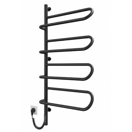 Elektrisk roterende håndklædetørrer ELECTRA 120W/230V 102,5x47,5 cm rustfrit stål/sort venstrevendt