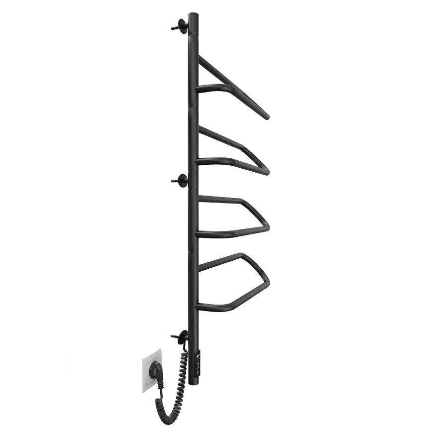 Elektrisk roterende håndklædetørrer ELECTRA 120W/230V 102,5x47,5 cm rustfrit stål/sort venstrevendt