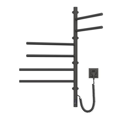 Elektrisk drejelig håndklædetørrer med termostat ARABESQUE, 105 W, 82 x 49 cm, sort