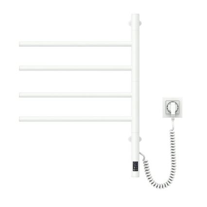 Elektrisk drejelig håndklædetørrer med termostat ARABESQUE 60W 65x49 cm  hvid