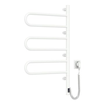 Elektrisk drejelig håndklædetørrer med termostat FOUETTE 100W 80x49 cm hvid