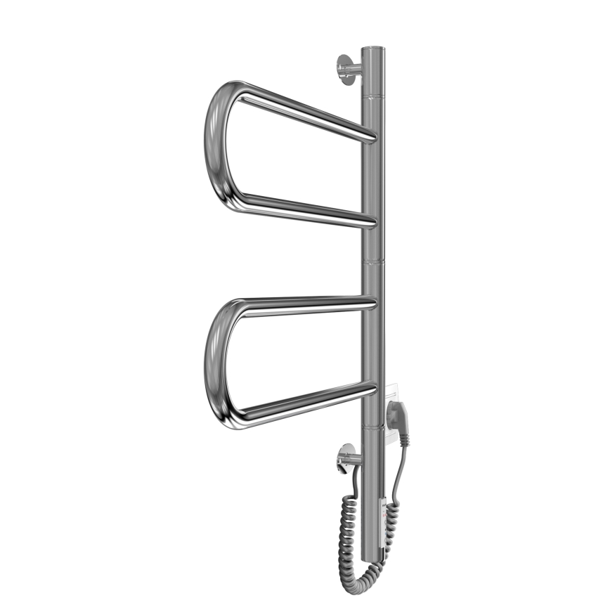Elektrisk roterbar håndklædetørrer TRISTAR 75W/230V 62,5x44,5 cm IP44 rustfrit stål/poleret krom