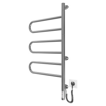 Elektrisk drejelig håndklædetørrer TRISTAR 80W/230V 80x44,5 cm IP44, rustfrit stål/blank krom